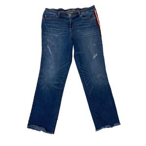 INC Skinny Leg Side Stripe Jeans Sz 14